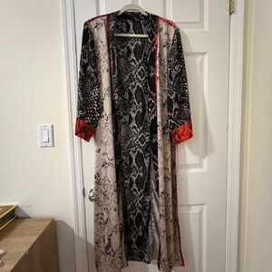 All Saints Multicolor Snake Print Robe